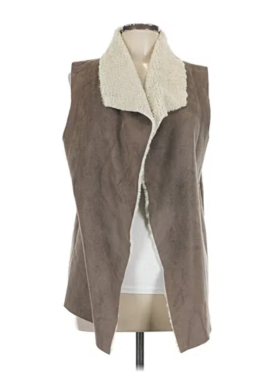 Pre-owned Madison & Lola Faux Fur Vest In Brown