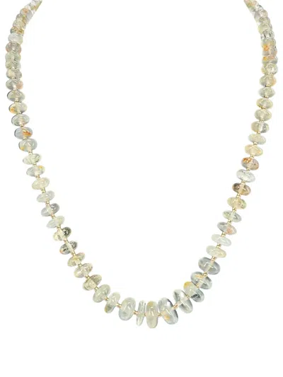 Madison Aquamarine Beaded Necklace In Pink