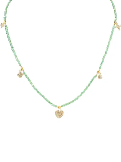 Madison Beaded Charm Necklace In Orange