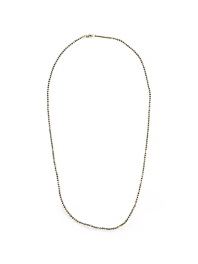 Madison Beaded Pyrite Necklace In Brown