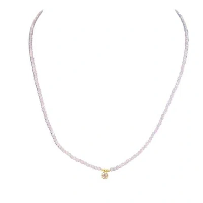 Madison Beverly Hills Faceted Gemstone Lavender Amethyst Chocker In Metallic