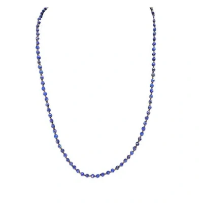 Madison Beverly Hills Faceted Lapis Necklace In Blue
