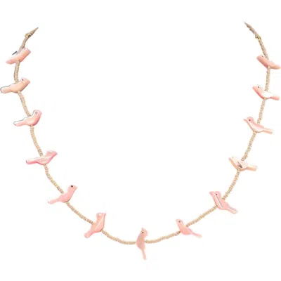 Madison Beverly Hills Fetish Bird Necklace In Pink