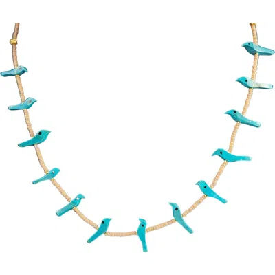 Madison Beverly Hills Fetish Birds-2 Necklace In Blue