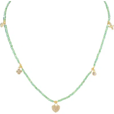 Madison Beverly Hills Green Aventurine Beaded Choker Necklace