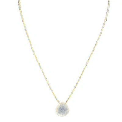 Madison Beverly Hills Luminous Moonstone Necklace With Mixed Metallic Accents In White
