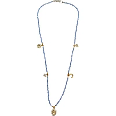 Madison Beverly Hills Pale Violet Blue Charm Necklace