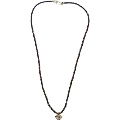 Madison Beverly Hills Rainbow Pyrite Kiss Necklace In Black