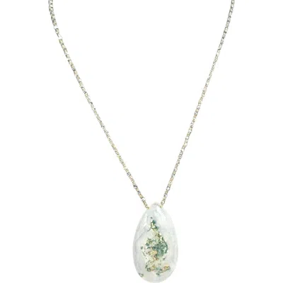 Madison Beverly Hills Solar Quartz Ivory Green Necklace In Multi
