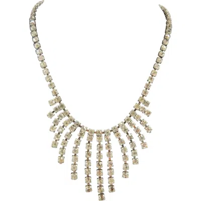 Madison Beverly Hills Vintage 1940-1950s Stream Rhinestone Centerpiece Necklace In Gold