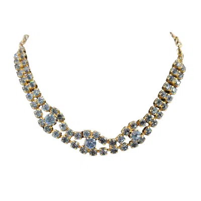 Pre-owned Madison Beverly Hills Vintage 1950s Blue Faceted Rhinestone Necklace In Multi