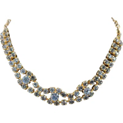Madison Beverly Hills Vintage 1950s Blue Faceted Rhinestone Necklace In Purple