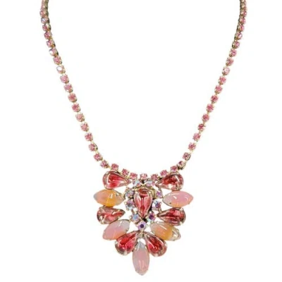Madison Beverly Hills Vintage 1950s Pink Givrã© Rhinestone Choker In Gold