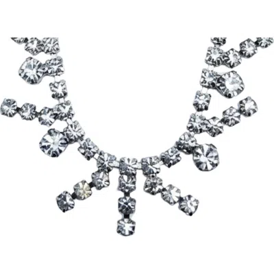 Madison Beverly Hills Vintage 1950s Rhinestone Art Deco Glamorous 15" Choker Necklace In Gold