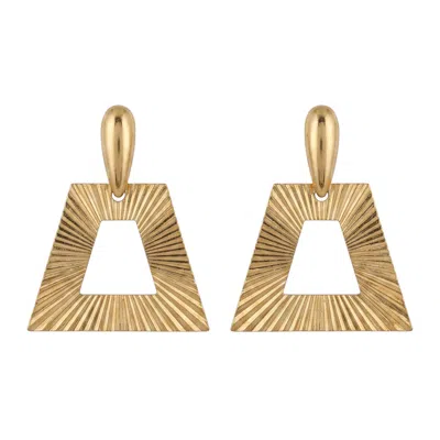 Pre-owned Madison Beverly Hills Vintage 1960 Geometric Clip-on Earrings In Gold
