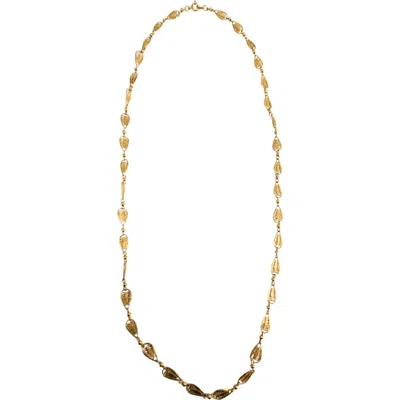 Madison Beverly Hills Vintage 1960s Goldtone Filigree Leaf Link Necklace
