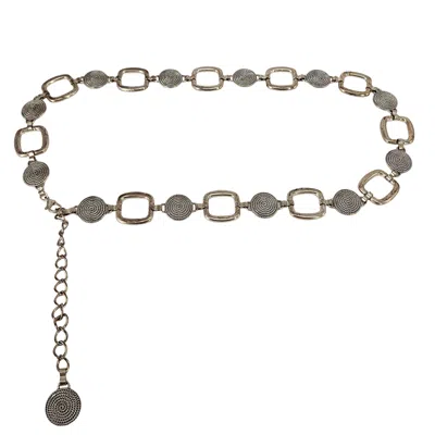 Pre-owned Madison Beverly Hills Vintage 1960sâ€"70s Chain Link Belt In Silver
