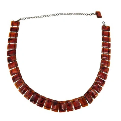 Madison Beverly Hills Vintage 1970's Tortoise Shell Celluloid Plastic Link Belt In Brown