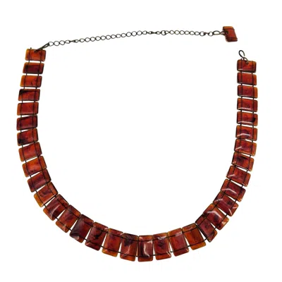 Pre-owned Madison Beverly Hills Vintage 1970's Tortoise Shell Celluloid Plastic Link Belt In Brown