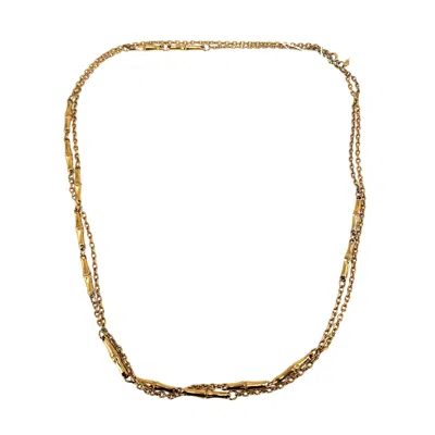 Pre-owned Madison Beverly Hills Vintage 1970s Goldtone Station Link Station Necklace