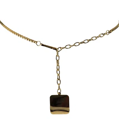 Madison Beverly Hills Vintage 1970s Metal Belt Chain Square Dangle In Black