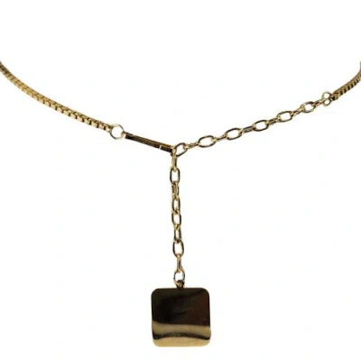 Madison Beverly Hills Vintage 1970s Metal Belt Chain  Square Dangle In Gold