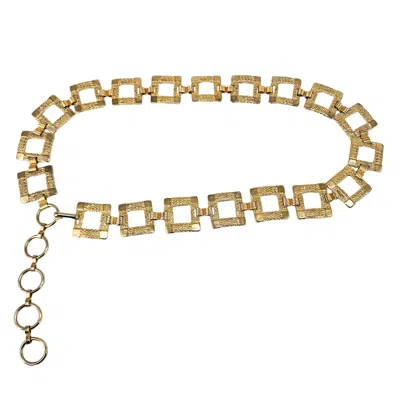 Pre-owned Madison Beverly Hills Vintage 1970s Square Link Goldtone Chain Belt