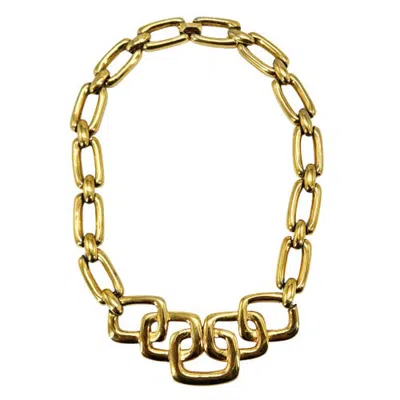 Madison Beverly Hills Vintage 1980s Goldtone Geometric Choker Necklace