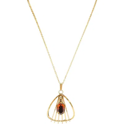 Madison Beverly Hills Vintage Art Deco Modernist Pendant  Antique Goldtone