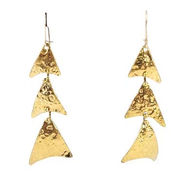 Madison Beverly Hills Vintage Brutalist Dangle Earrings In Gold