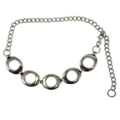 Madison Beverly Hills Vintage Chain Belt 5 Circle Link Silvertone 6 Links Big Circles Design Mod Boh In Gold