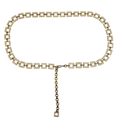 Madison Beverly Hills Vintage Gold Tone Square Chain Link Belt Geometric Retro Boho Adjustable 80s 90s