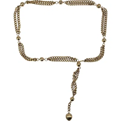 Madison Beverly Hills Vintage Goldtone 1960-70s Double Chain Station Belt In Transparent
