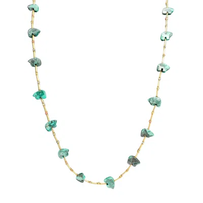 Pre-owned Madison Beverly Hills Vintage Handcrafted Malachite Bear Fetish Necklace In Multi