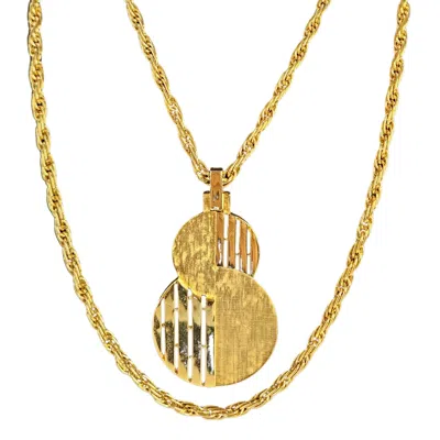 Pre-owned Madison Beverly Hills Vintage Modernist Gold-tone Intertwining "s" Pendant Necklace
