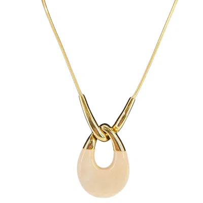 Pre-owned Madison Beverly Hills Vintage Oval Lucite Pendant Necklace In Multi