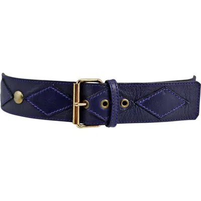 Madison Beverly Hills Vintage Sonia Rykiel Purple Stud Belt In Blue