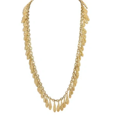 Madison Beverly Hills Vintage Textured Station Necklace In Gold