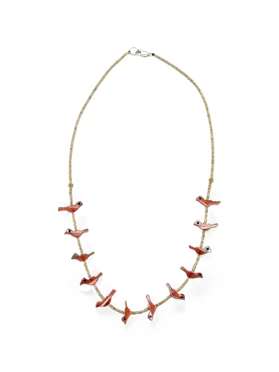Madison Bird Fetish Necklace In 金色