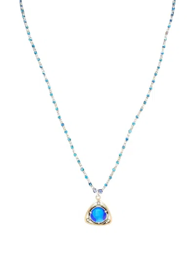 Madison Blue Mary-2 Bead-embellished Necklace In Purple