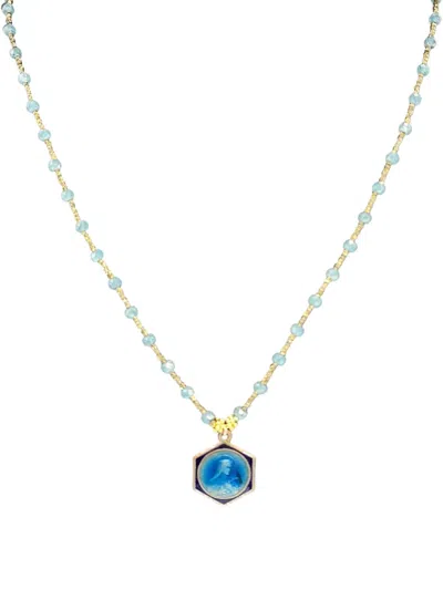 Madison Blue Mary-3 Beaded Necklace In Red