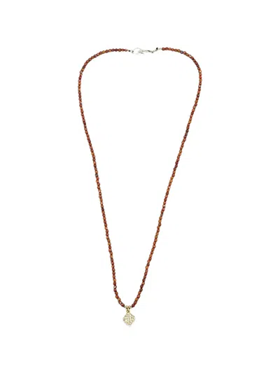 Madison Clover Faceted Beaded Necklace In 오렌지