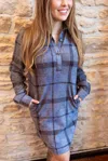 Madison Creek Outfitters Plaid Shirt Dress In Grey