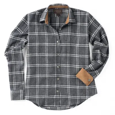 Madison Creek Outfitters Women's Claire Printed Button Down Shirt In Grey Plaid In Gray