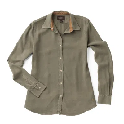 Madison Creek Outfitters Women's Claire Solid Button Down Shirt In Sage In Green