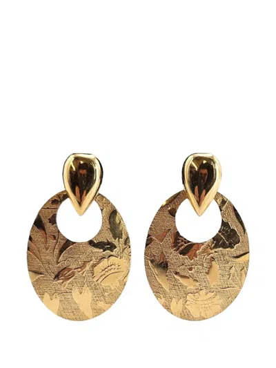 Madison Embossed Floral-engraved Earrings In Transparent