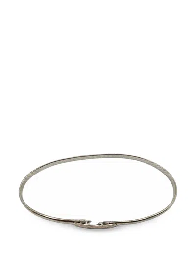 Madison Etched Snake Stretch Belt In Green
