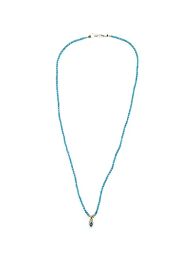 Madison Faceted Beaded Teardrop Necklace In 블루