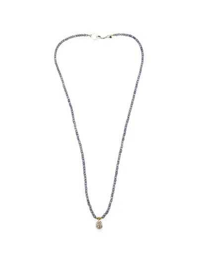 Madison Faceted-beaded Charm Necklace In 퍼플