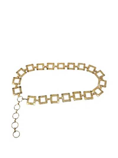 Madison Hammered-effect Chain-link Belt In Gold